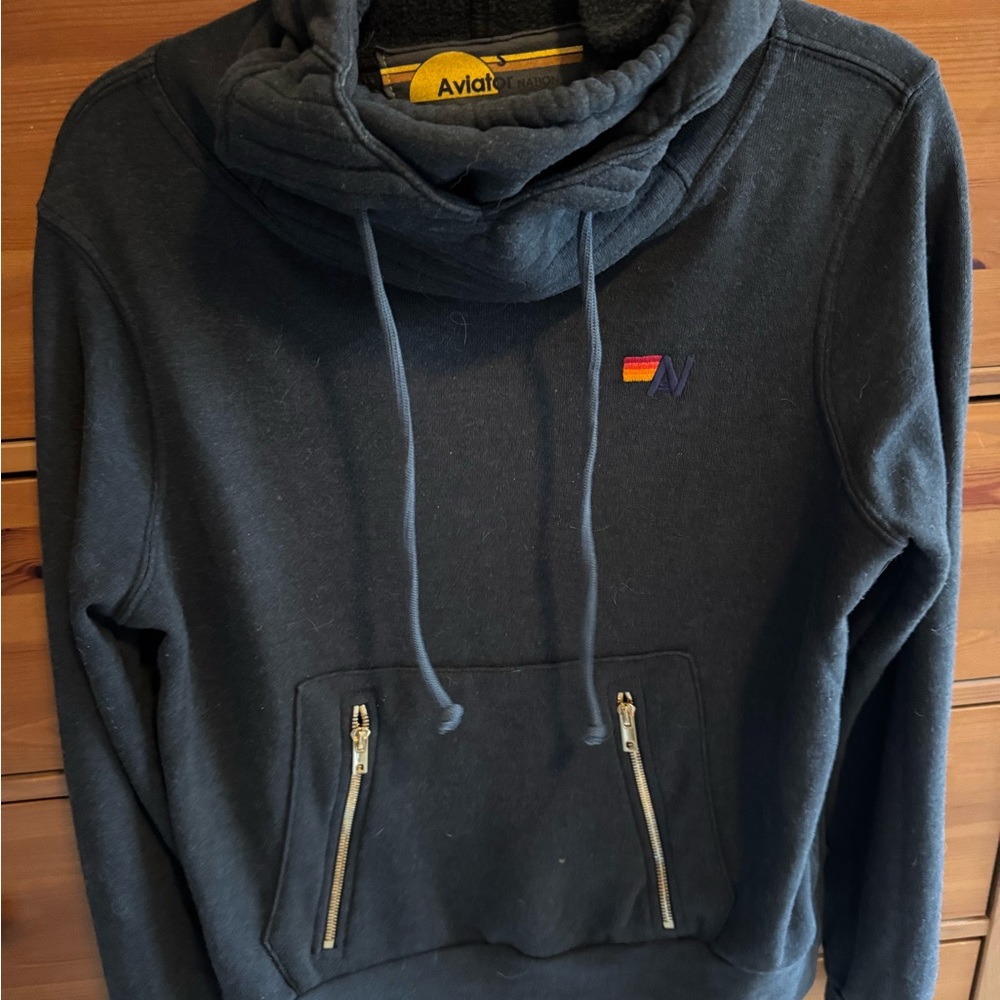 EUC Aviator Nation Ninja Pullover Hoodie in Charcoal Size Small
